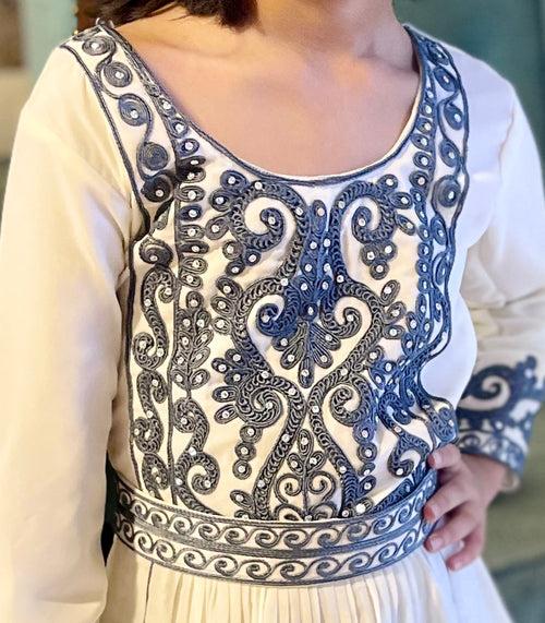 Fancy Kidswear Takchita Kaftan Dress in Threadwork