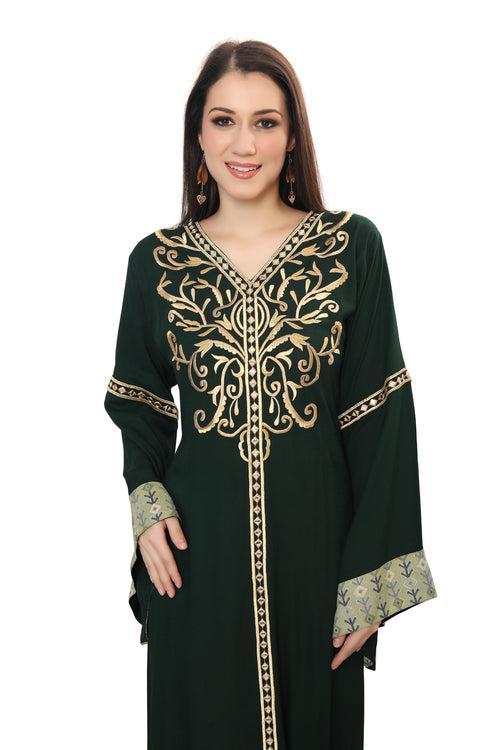 Modest Karakou Caftan Dress Embroidery Gown