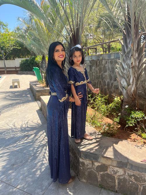 Designer Mother & Daughter Matching Set Kaftan Dress