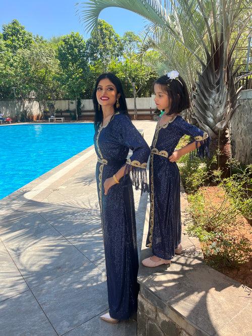 Designer Mother & Daughter Matching Set Kaftan Dress