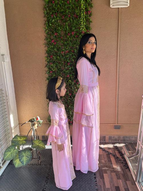 Pink Party Dress Arabian Kaftan Gown Henna Caftan Dress