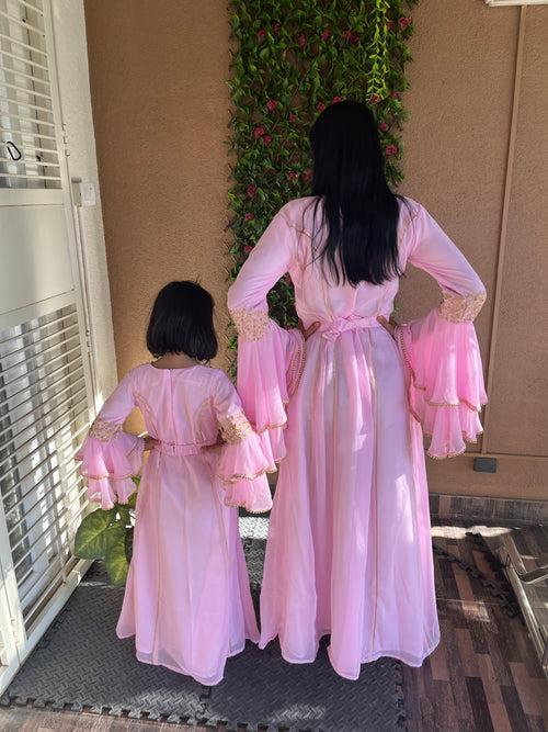 Pink Party Dress Arabian Kaftan Gown Henna Caftan Dress