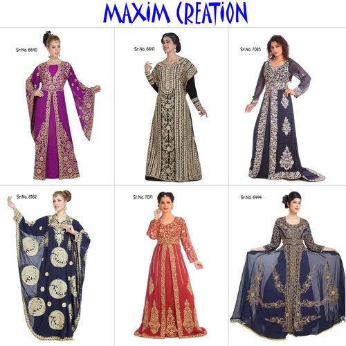 Designer Kaftan with Rhinestone Embroidery