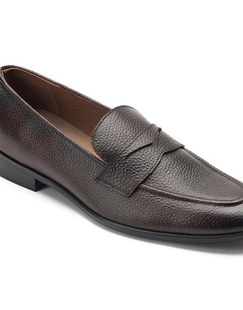 Heel & Buckle London Brown Textured Penny Loafer