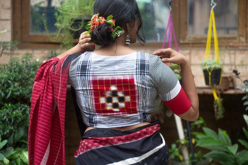 Sambhalpuri Rumal Blouse - Monochrome