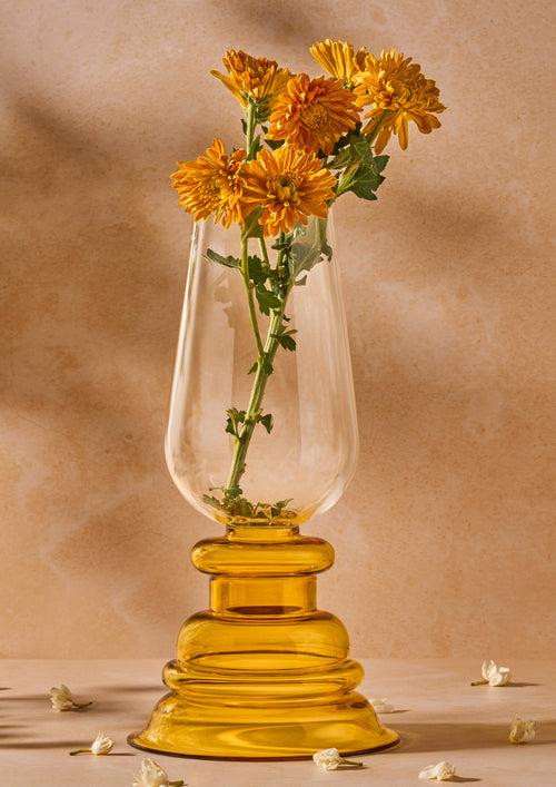 Kanak Yellow Clear Vase