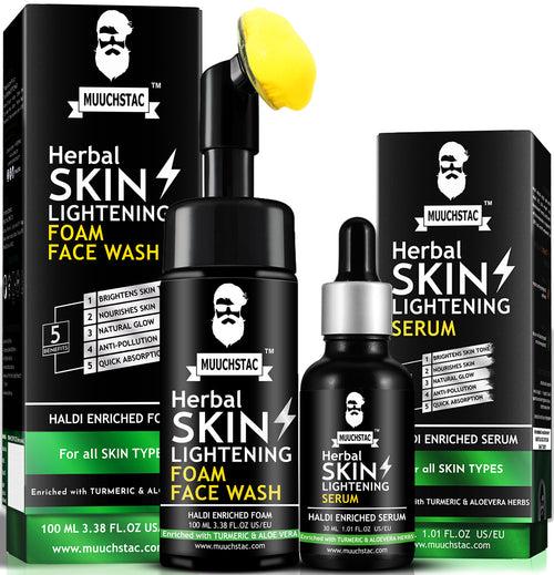 Muuchstac Skin Lightening Haldi (Turmeric) Foam Face Wash and Face Serum Combo