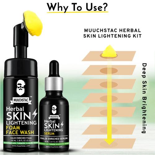 Muuchstac Skin Lightening Haldi (Turmeric) Foam Face Wash and Face Serum Combo