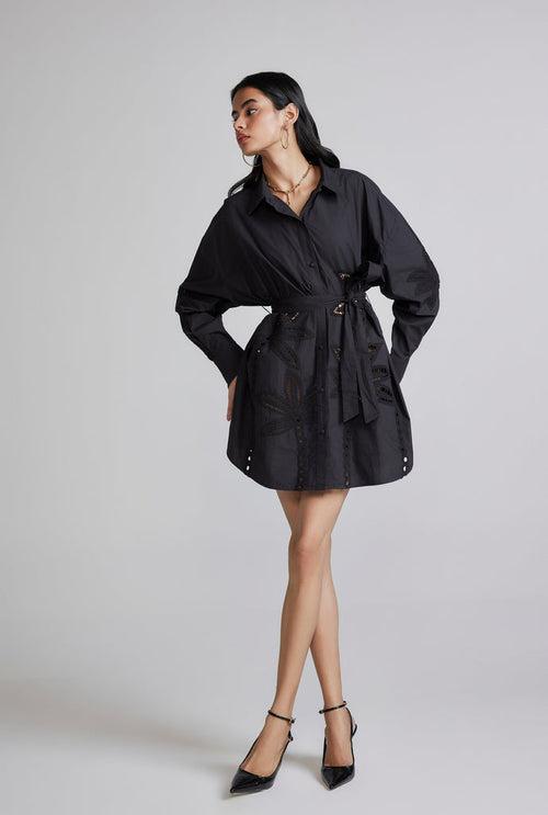 Lani Black Shirt Dress