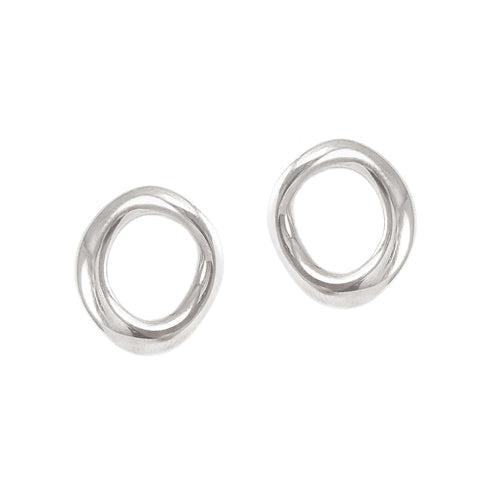 Minimal Cora Round Silver Stud Earrings