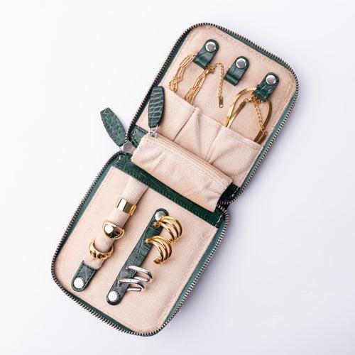 Mini On-The-Go Jewelry Case – Forest Green