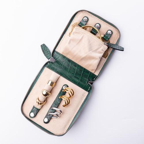 Mini On-The-Go Jewelry Case – Forest Green