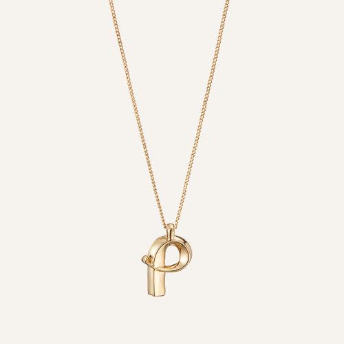 14k Gold Plated Monogram Necklace - P