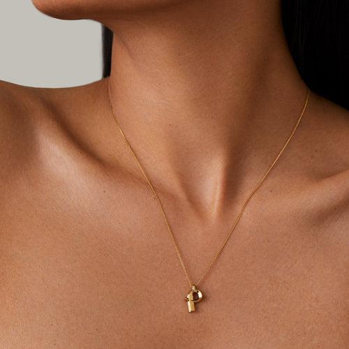 14k Gold Plated Monogram Necklace - P