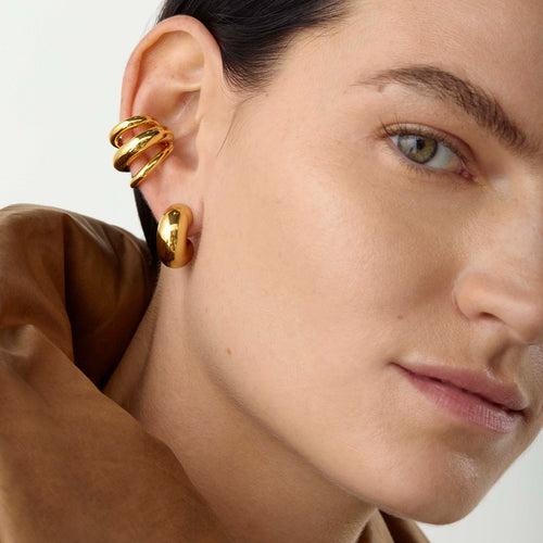 14K Gold Triple Tome Ear Cuff