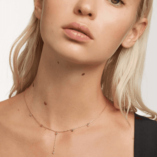 Multistone Mana Drop Lariat Necklace