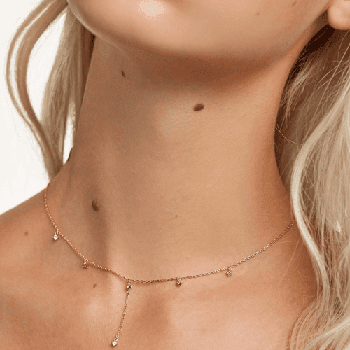 Multistone Mana Drop Lariat Necklace