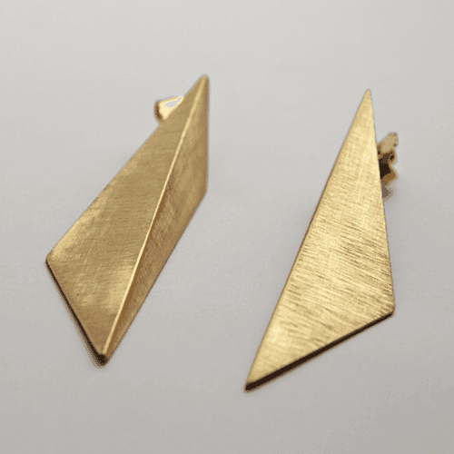 Matt-Finish Gold Prism Earrings