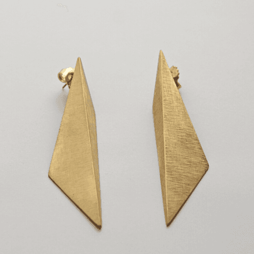 Matt-Finish Gold Prism Earrings