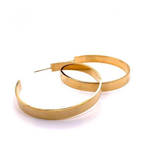 Modern Gold-Plated Hoop Earrings