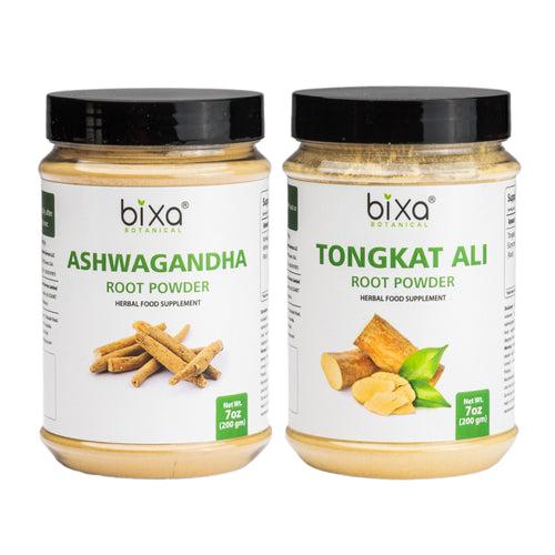 FOR STRENGTH AND MUSCLES  | ASHWAGANDHA + TONGKAT ALI POWDER | COMBO (7Oz x 2)