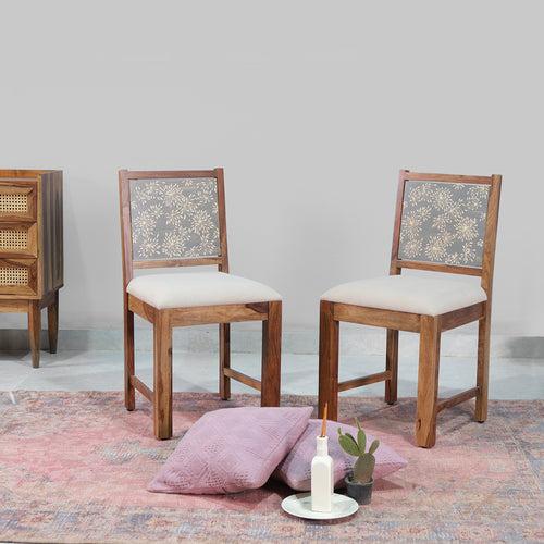 Charles Sheesham Wood 6 Seater Dining Set with Hand Painting