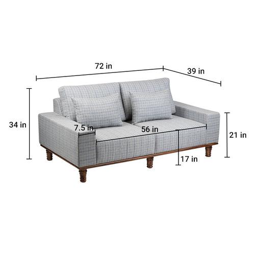 Sergio Large 2 Seater Sofa with Wooden Base