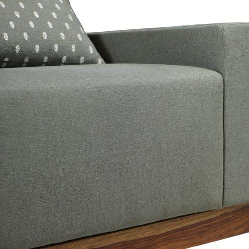 Valentina Single Seater Sofa with Sheesham Wood Base & Linen Fabric