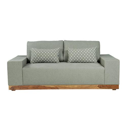 Valentina Two Seater Sofa with Sheesham Wood Base & Linen Fabric