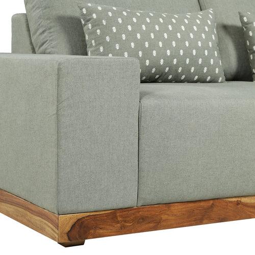 Valentina Two Seater Sofa with Sheesham Wood Base & Linen Fabric