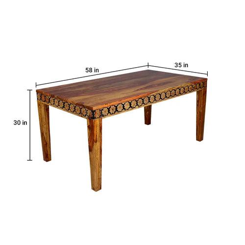 Victoire Solid Wood Six Seater Dining Table