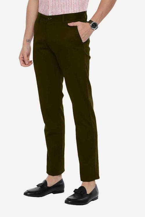 Bronx Chinos -  Dark Brown Cotton Lycra Trouser | TR15004