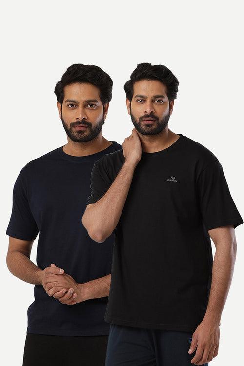 Ariser Cotton Rich Blend  Round Neck Solid T-Shirt Combo - 234 (Pack Of 2)