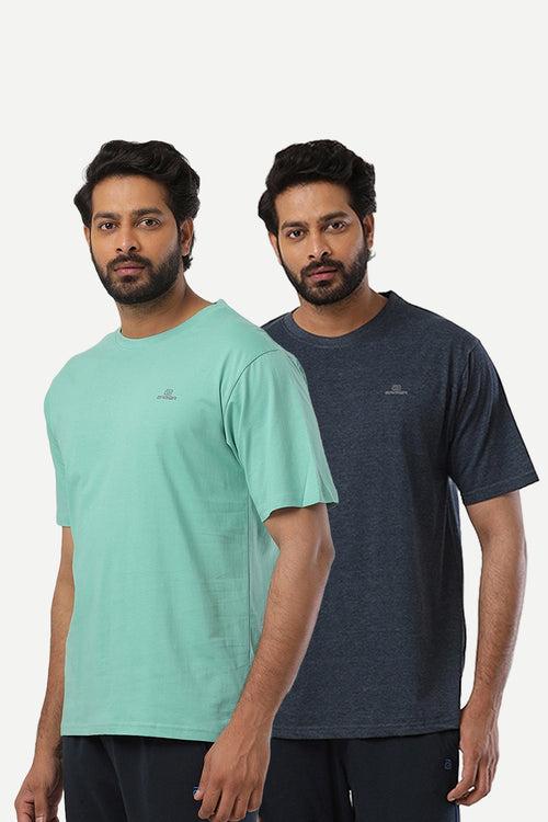 Ariser Cotton Rich Blend Round Neck Solid T-Shirt Combo - 236 (Pack Of 2)
