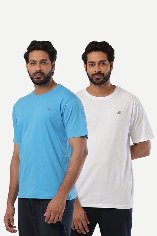 Ariser Cotton Rich Blend  Round Neck Solid T-Shirt Combo-237 ( Pack Of 2 )
