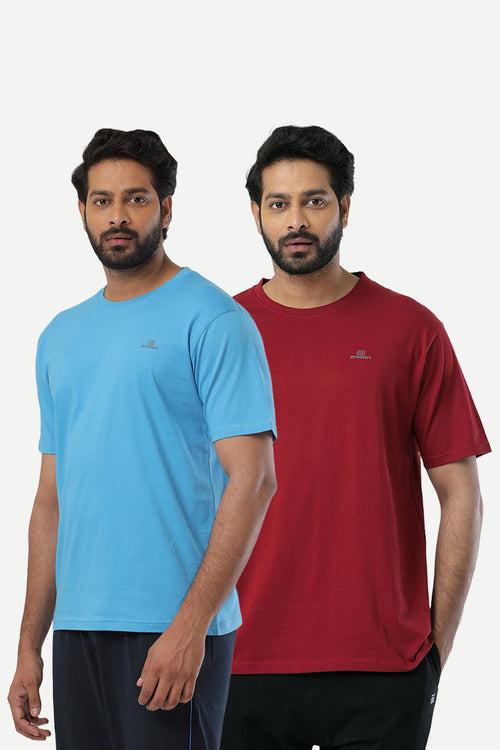 Ariser Cotton Rich Blend  Round Neck Solid T-Shirt Combo-238 ( Pack Of 2 )