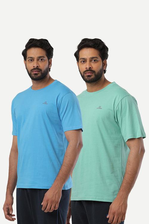 Ariser Cotton Rich Blend  Round Neck Solid T-Shirt Combo-239 ( Pack Of 2 )