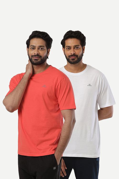 Ariser Cotton Rich Blend  Round Neck Solid T-Shirt Combo-241 ( Pack Of 2 )