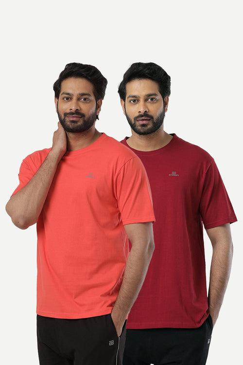 Ariser Cotton Rich Blend  Round Neck Solid T-Shirt Combo-242 ( Pack Of 2 )
