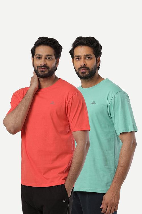 Ariser Cotton Rich Blend  Round Neck Solid T-Shirt Combo-243 ( Pack Of 2 )