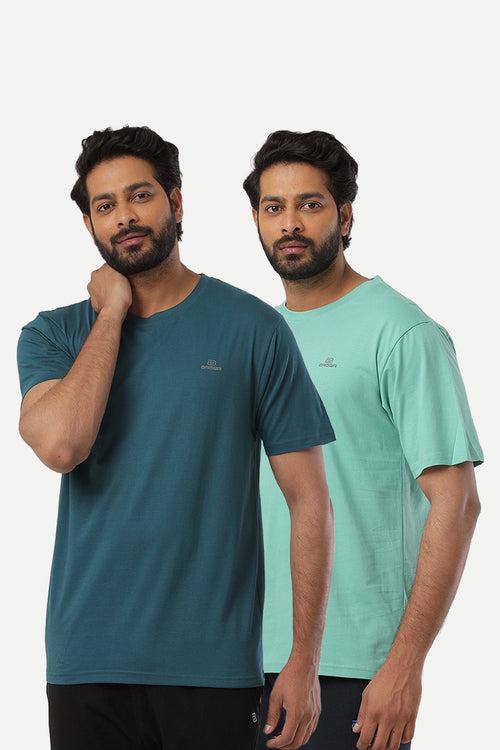Ariser Cotton Rich Blend  Round Neck Solid T-Shirt Combo-247 ( Pack Of 2 )