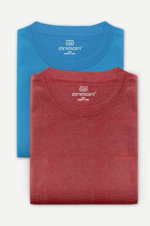 Ariser Cotton Rich Blend  Round Neck Solid T-Shirt Combo-238 ( Pack Of 2 )