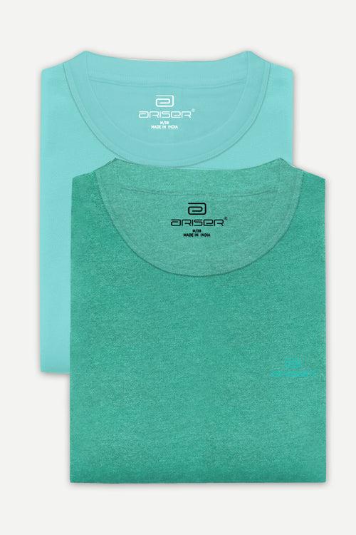 Ariser Cotton Round Neck Solid T-Shirt Combo - 251 (Pack Of 2)