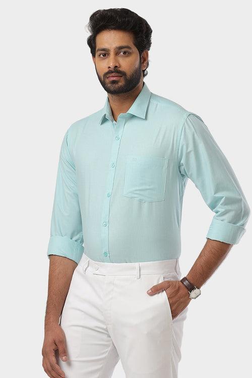 Super Soft - Poly Viscose Mild Blue Formal Shirts | SS1517