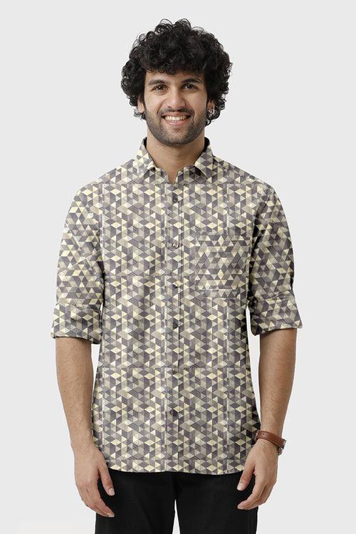 ARISER Miami Poly Viscose Printed Full Sleeve Smart Fit Formal Shirt for Men - 15657