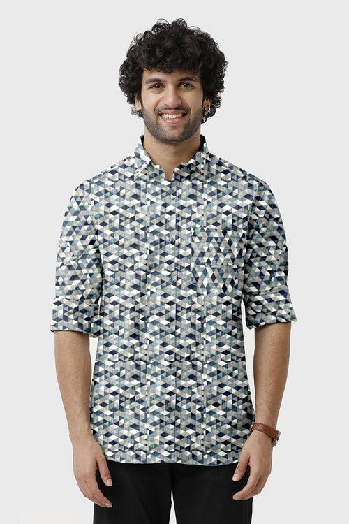 ARISER Miami Poly Viscose Printed Full Sleeve Smart Fit Formal Shirt for Men - 15693