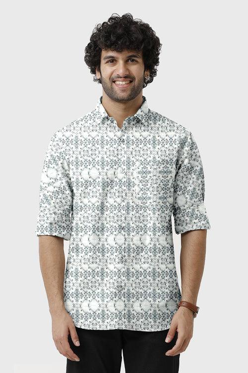 ARISER Miami Poly Viscose Printed Full Sleeve Smart Fit Formal Shirt for Men - 15702