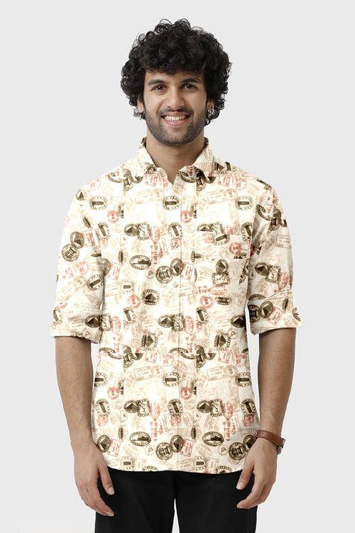 ARISER Miami Poly Viscose Printed Full Sleeve Smart Fit Formal Shirt for Men - 15711