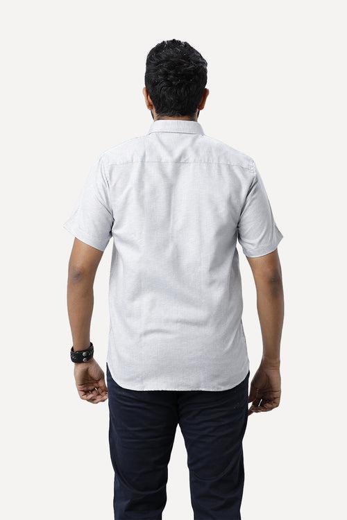 ARISER Armani Grey Color Cotton Rich Blend Half Sleeve Solid Slim Fit Formal Shirt for Men - 90957