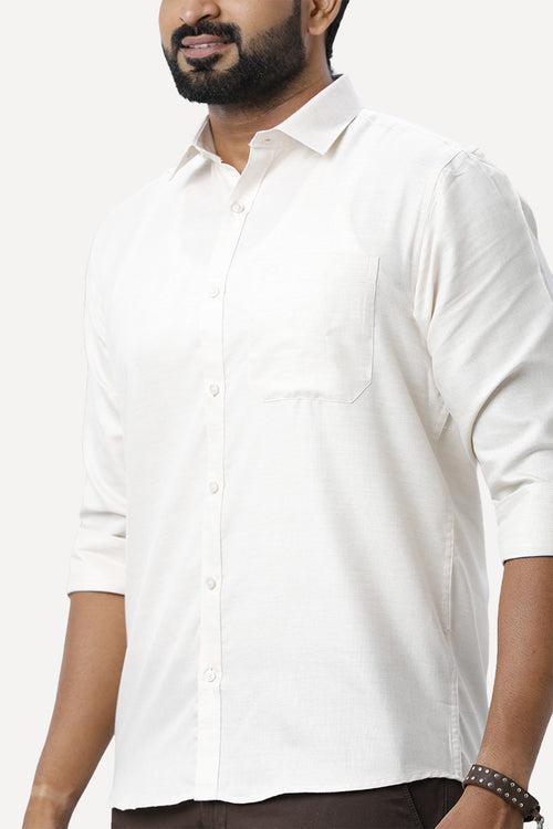 ARISER Armani Light Beige Color Cotton Rich Blend Full Sleeve Solid Slim Fit Formal Shirt for Men - 90955